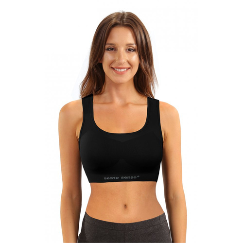 Biustonosz sportowy top CL14 Sesto Senzo czarny