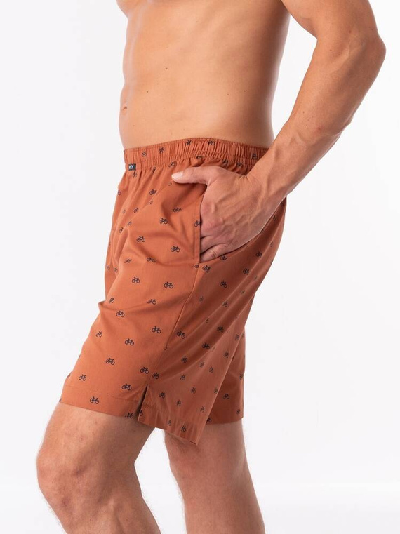 Spodenki piżamowe męskie MXC 117 Key brązowy