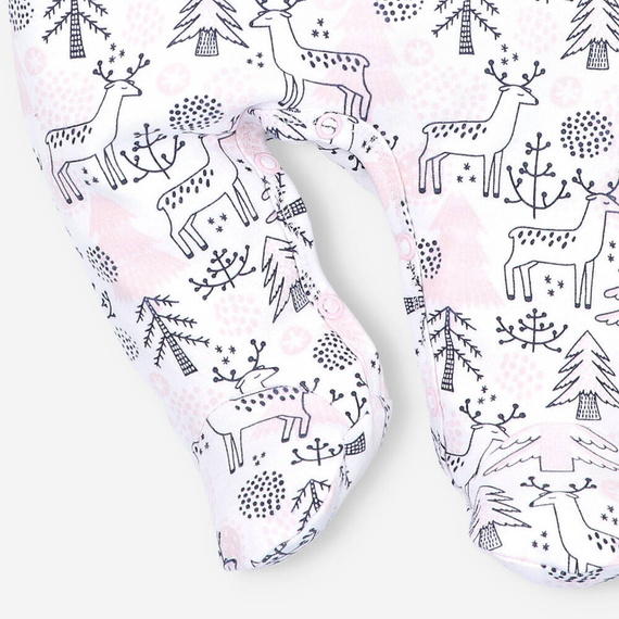 Śpiochy z bawełny organicznej Jelonki Nini druk