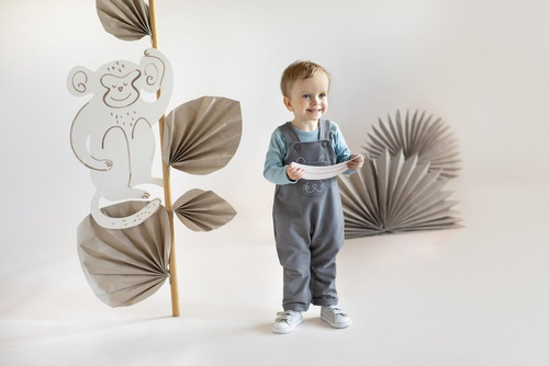 Ogrodniczki niemowlęce Slow Life Pinokio - grafit