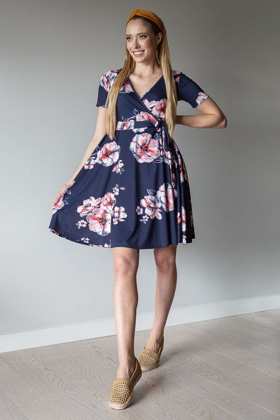 Sukienka ciążowa 122 MIRACLE- granatowy