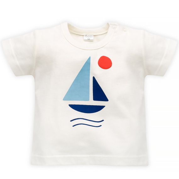 T-shirt chłopięcy z krótkim rękawem Sailor Pinokio - ecru