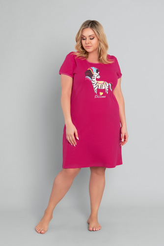 Koszula nocna damska Crazy Italian Fashion- karmazynowy