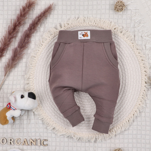 Komplet niemowlęcy z bawełny organicznej Psaki Nini beżowy