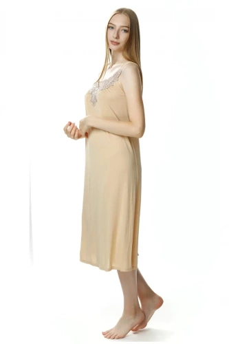 Koszula nocna damska 4114 Róża Mewa beżowy 