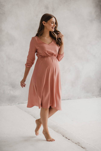 Sukienka ciążowa i do karmienia Lovely Dress Midi Milk&Love herbal rose