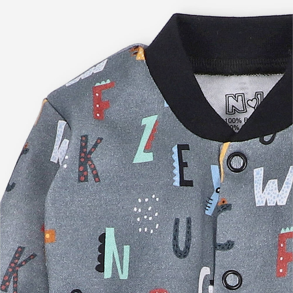 Kaftanik niemowlęcy z bawełny organicznej Alfabet Nini druk