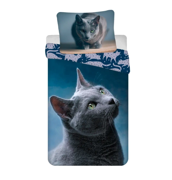 Pościel dziecięca bawełniana Kot Jerry Fabrics granatowy