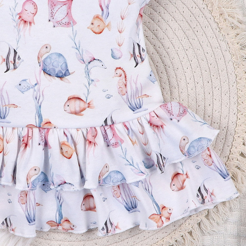 Nini Sukienka Underwater World – organiczna bawełna, sukienka dla niemowląt