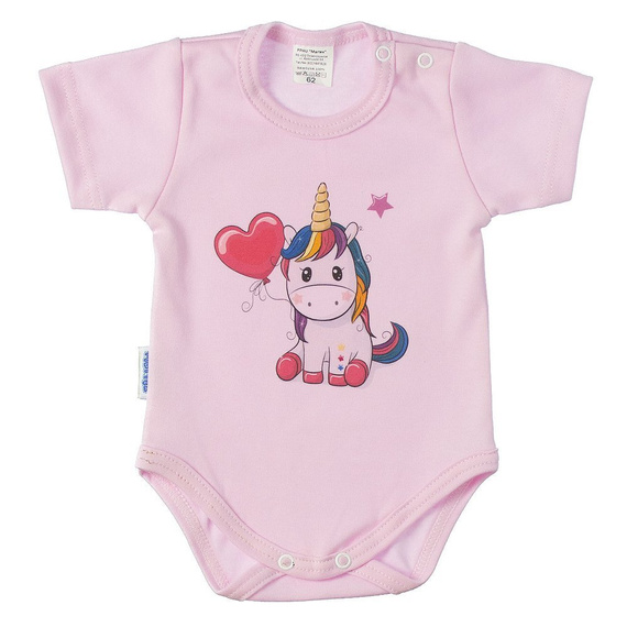 Body niemowlęce krótki rękaw Miś z Serduszkiem Martex ecru