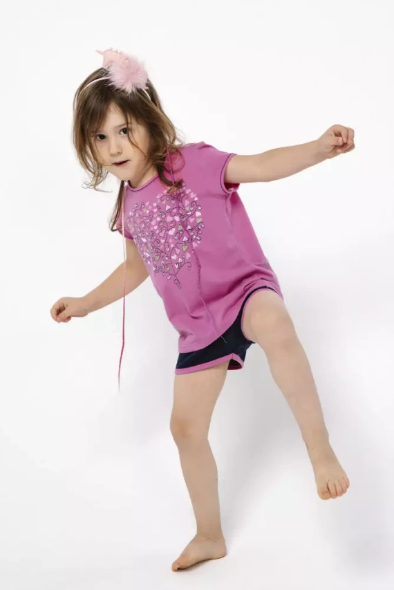 Piżama dziewczęca Ontega Italian Fashion - amarantowy/granatowy