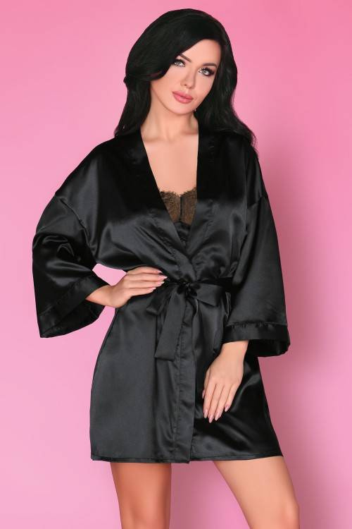 Szlafrok damski Dorettela LC 90394 Black Beauty Onyx Collection LivCo Corsetti