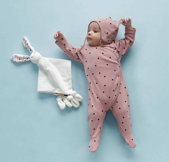 Pajac niemowlęcy Tres Bien Pinokio - róż groszki