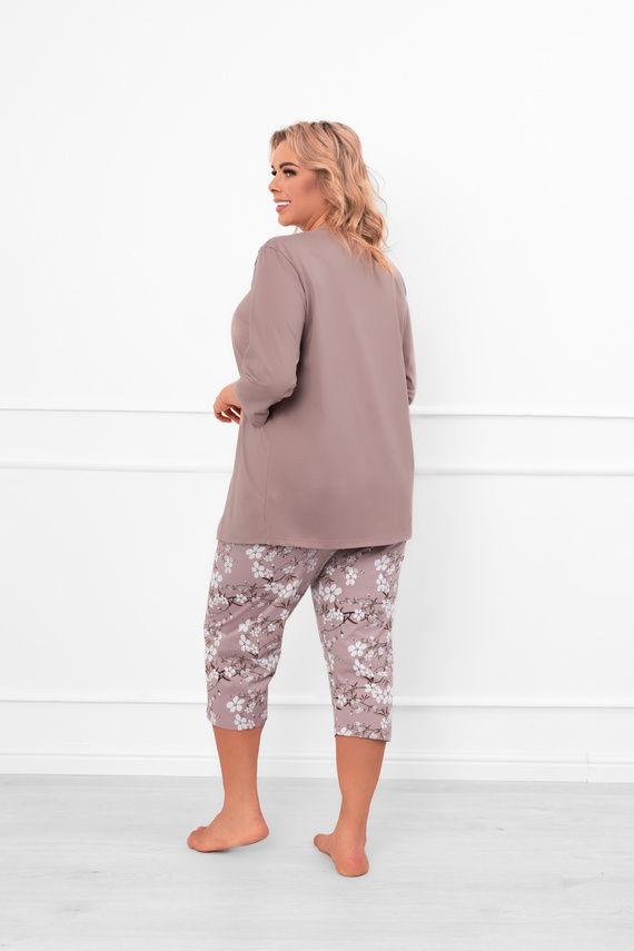 Piżama damska Oszima – kwiatowy akcent i naturalna bawełna Italian Fashion