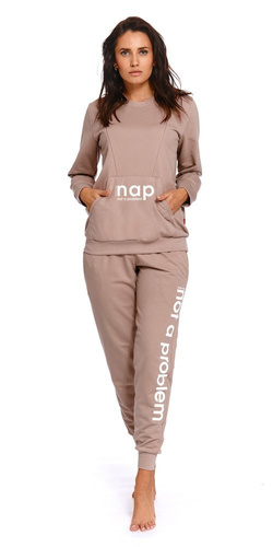 SPO.4238 Spodnie dresowe ciążowe Doctor Nap - beige