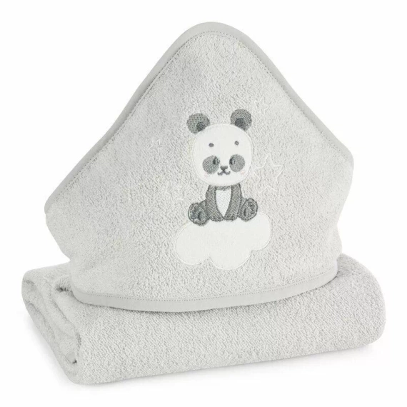 Niemowlęce okrycie kąpielowe Baby 63 Panda Eurofirany srebrny