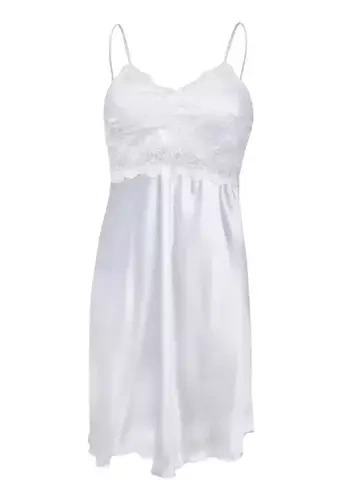 Halka satynowa Peri koszulka damska DKaren - biały