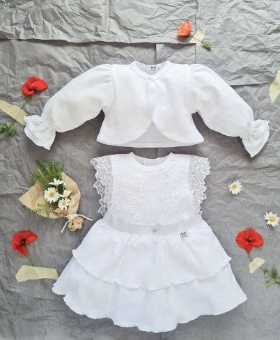 Sukienka + bolerko 184B Diva Marija - biały