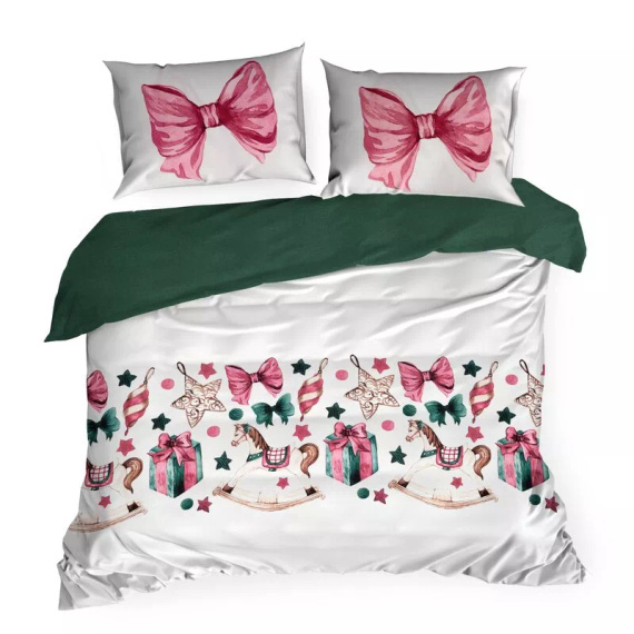 Pościel świąteczna kokardki z mikrowłókna Ribeno Eurofirany