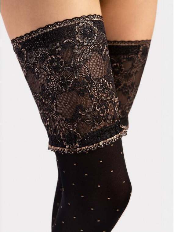 O 4116 Notte Pończochy 20den Fiore - black