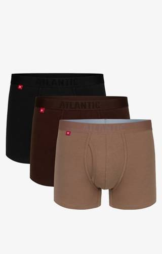 Bokserki męskie 3MH-184 A'3 Atlantic czekoladowy-cappucino-czarny