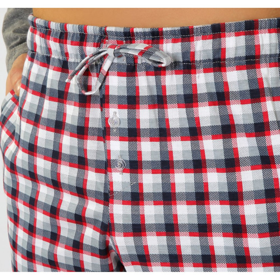 Bawełniana piżama męska z długim rękawem 04 Sesto Senso - bordowy