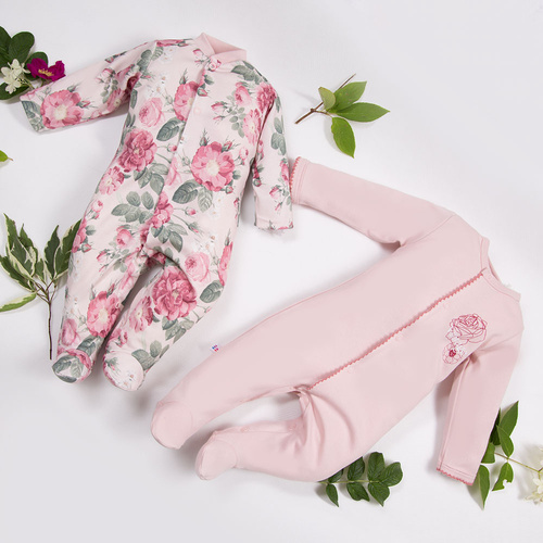 Pajac z nadrukiem Roses Eevi - jasny róż