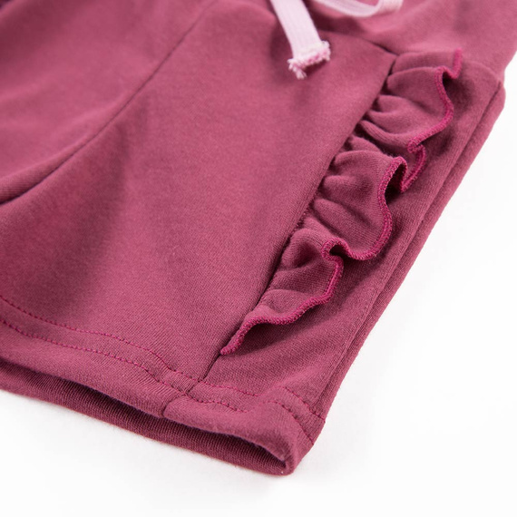 Szorty z wiązaniem dla dziewczynki Nature Ewa Klucze - bordo