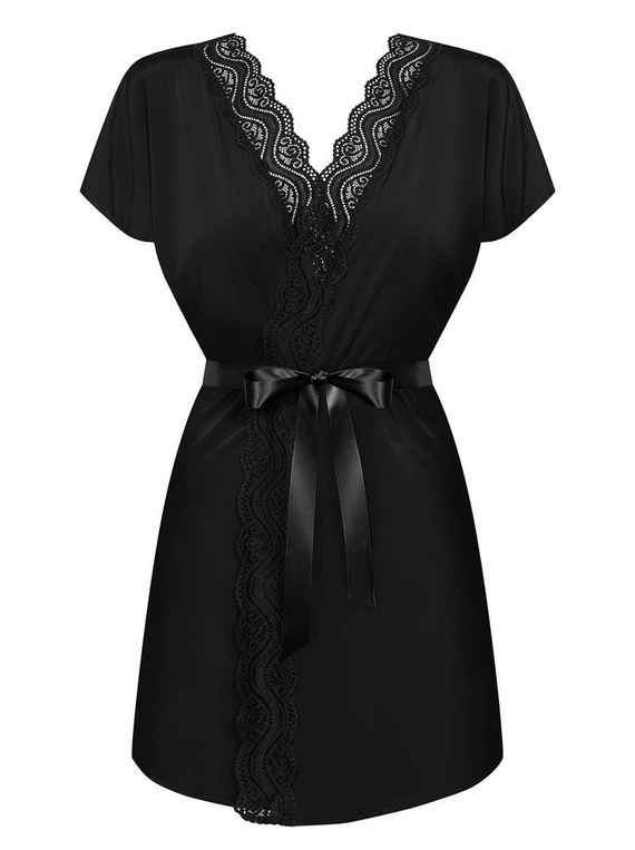 Szlafrok Damski Peniuar Diyosa Obsessive czarny