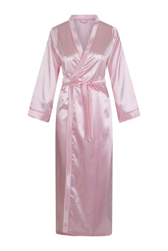 Szlafrok damski satynowy długi Eunika ByShelly - jasny róż