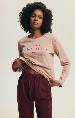 Bawełniana piżama damska Henderson Dorla 43733 – koszulka dł. rękaw + spodnie