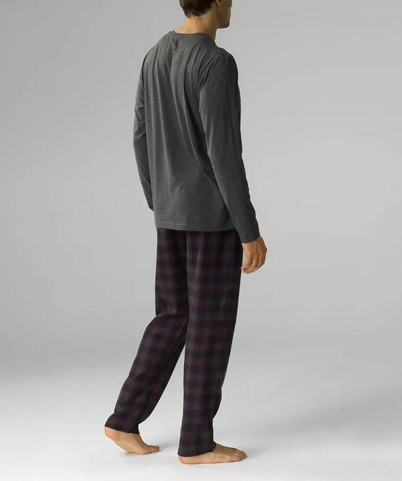 Piżama męska krótki rękaw,NMP-375 Atlantic-szary czerwony