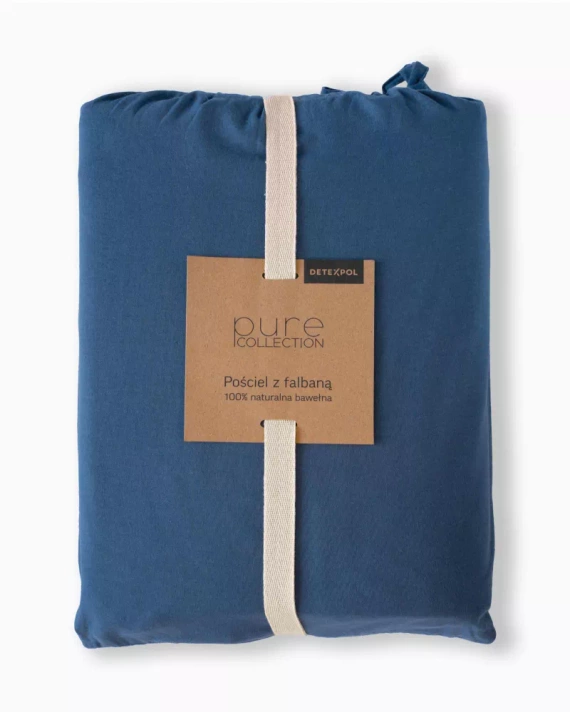 Pościel bawełniana Pure 23 jednobarwna Detexpol denim