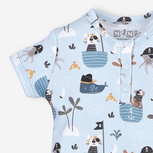Rampers z bawełny organicznej Piraci Nini 