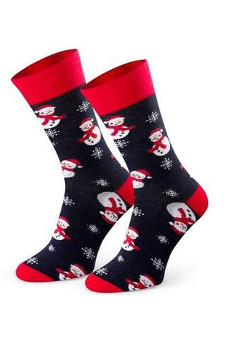 Art.136 Skarpety Świąteczne Męskie Steven - 142 granatowe