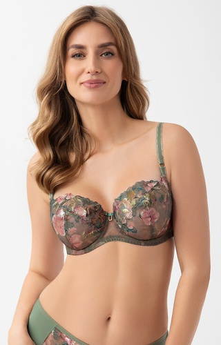 Biustonosz K 939 Delaila Gorsenia soft – siateczka, haft, wsparcie dla dużego biustu