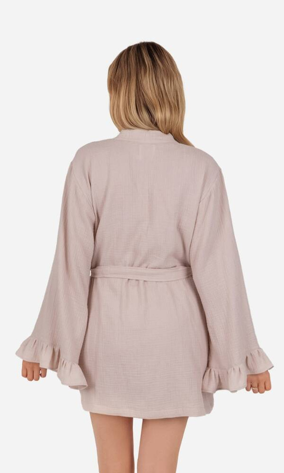 Szlafrok damski muślinowy Mela ByShelly - beżowy