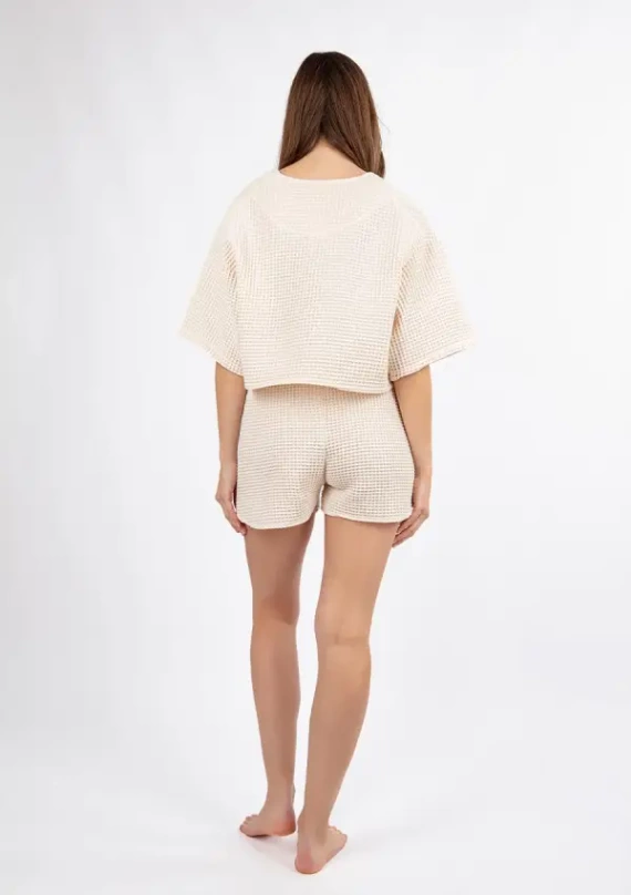 Komplet bawełniany DK-K-W02 Dkaren - ecru