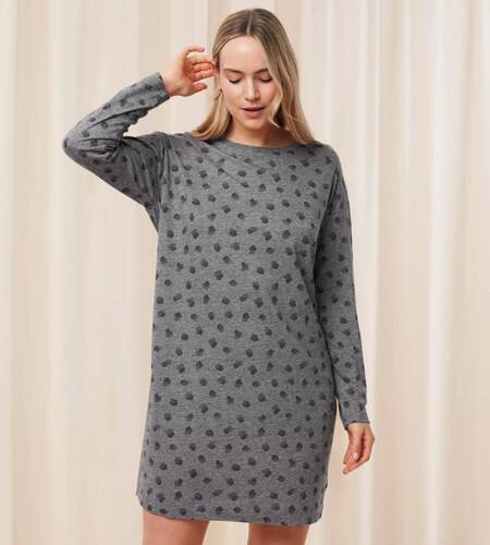 Koszula nocna Endless Comfort NDK LSL Triumph - dark grey melange