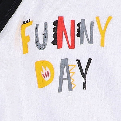 Body kopertowe z bawełny organicznej Alfabet Nini biały 