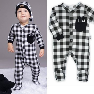 163356 Bunny Kratka Pajacyk niemowlęcy Nicol - czarno-biały