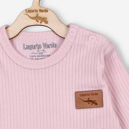 Lagarto Verde Rampers z dzianiny prążkowej - różowy