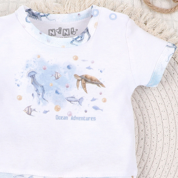 Nini Rampers Sea Of Joy bialy – 100% bawełna organiczna, dla niemowląt