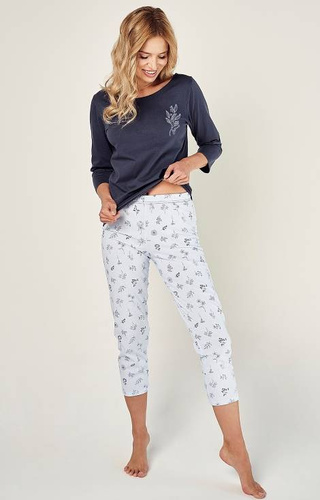 Piżama Damska 2973 Magnolia Taro - granatowy