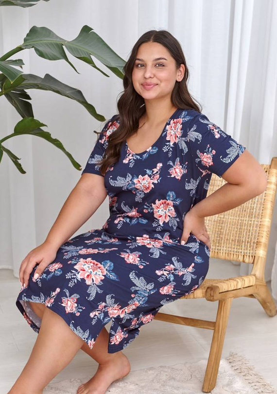 Koszula Nocna 2879, 2927 Ellie Taro-granatowy