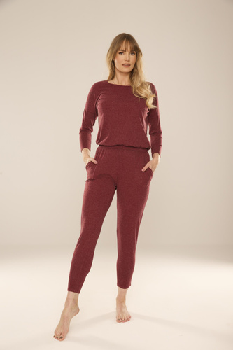305 Paula Kombinezon Piżama Damska - bordo