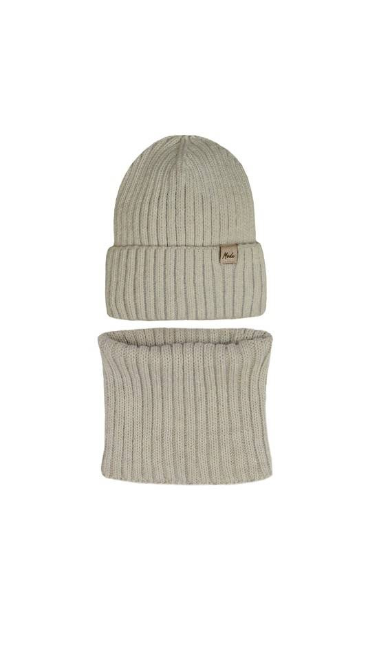 Czapka + komin dla dziewczynki 46-448 AJS mix kolor