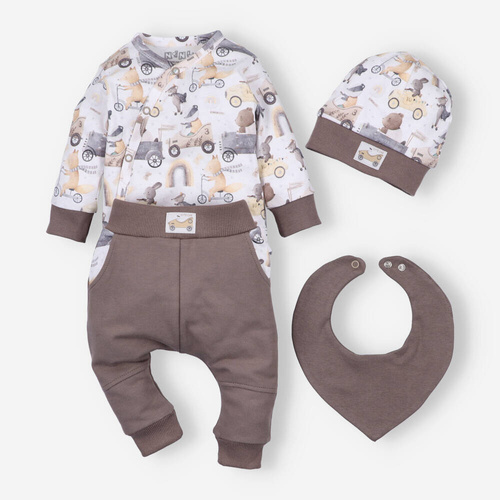 Komplet niemowlęcy z bawełny organicznej Sweets Koala Nini beżowy