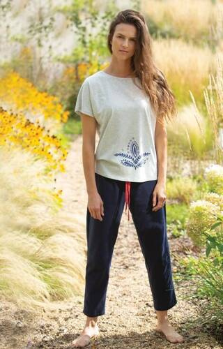 Piżama Damska LNS 338 Key-  szara