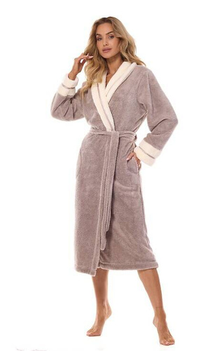 Długi Szlafrok Damski 2409 Madame L&L - opal